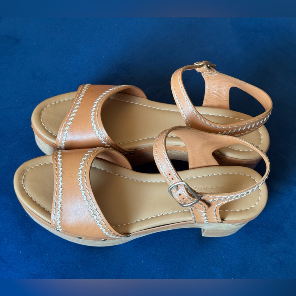 Sandro Paris Audrey leather platform wood heels